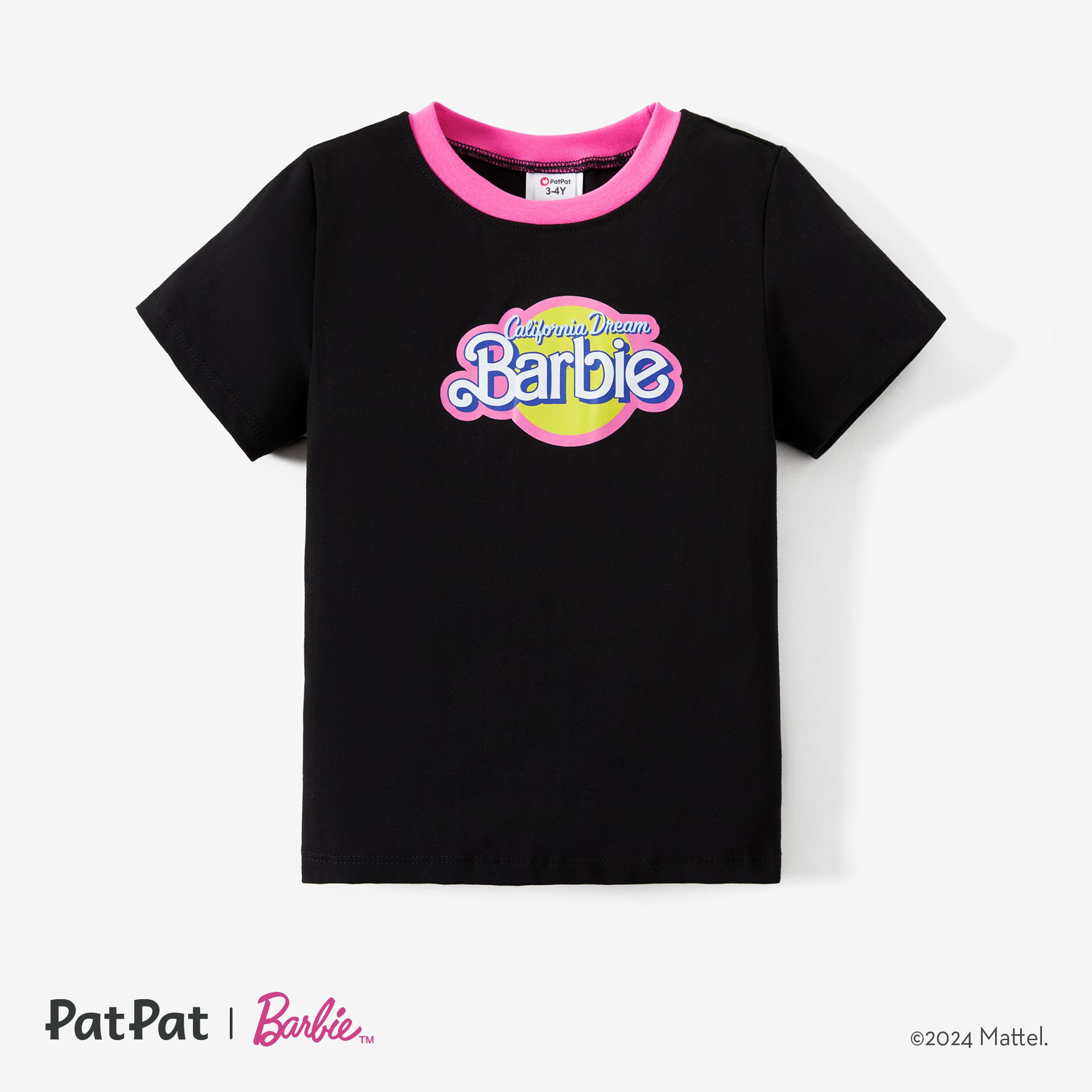 Barbie Mom And Me 95% Cotton Contrast Print T-shirt