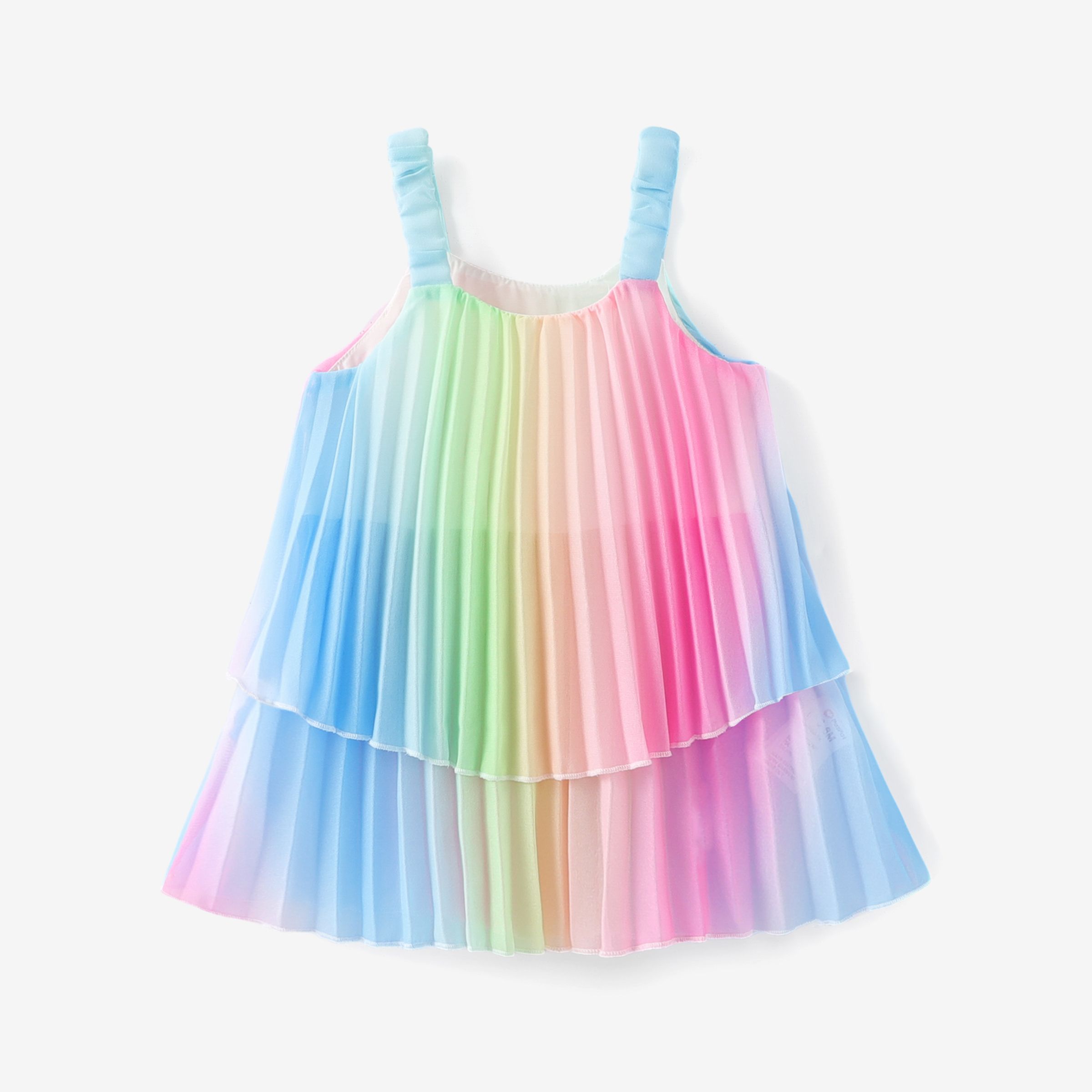 Baby Girl Rainbow Double-layer Cami Dress/ Prewalker Shoes