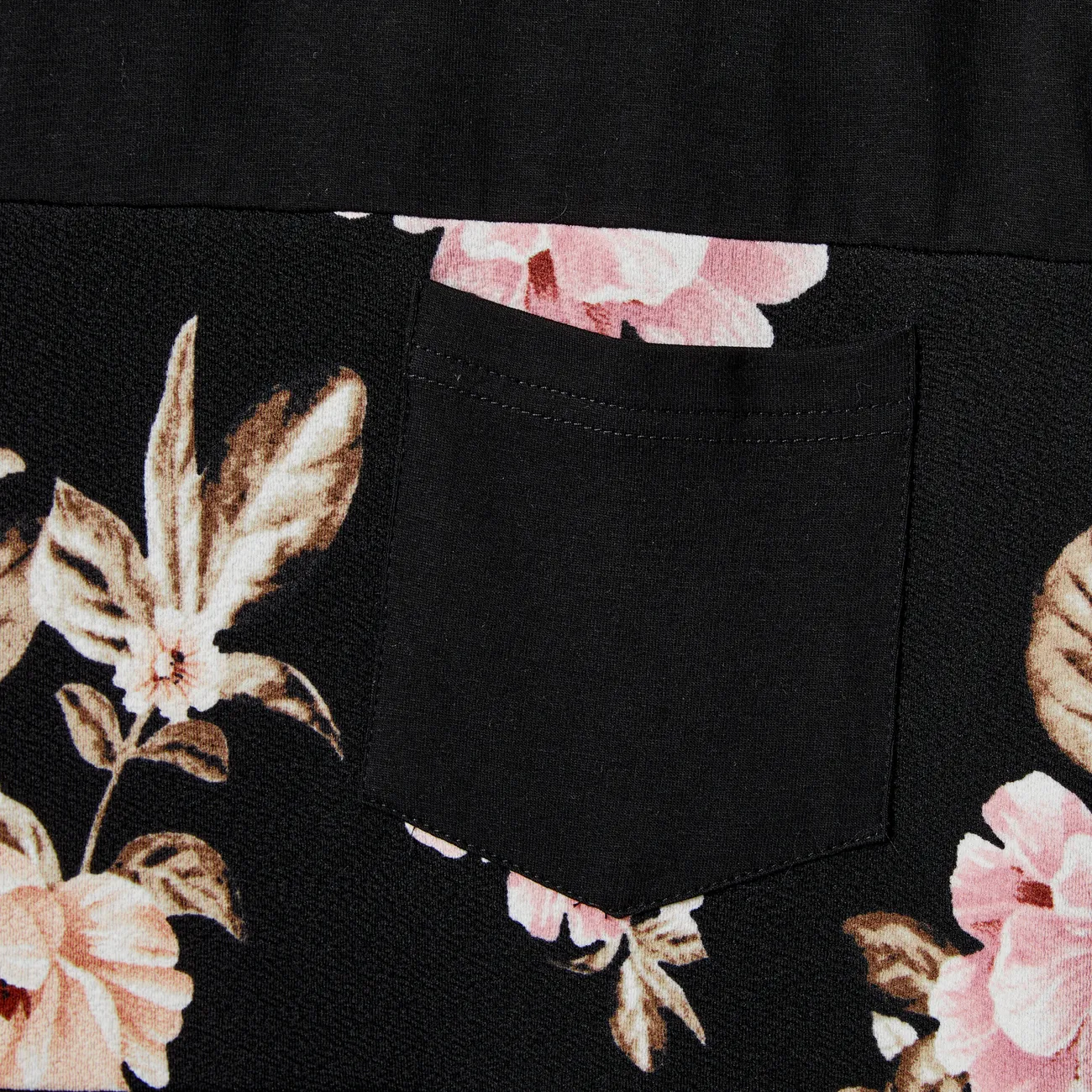 Looks familiares Flor grande Camiseta sin mangas Conjuntos combinados para familia Conjuntos Negro big image 1
