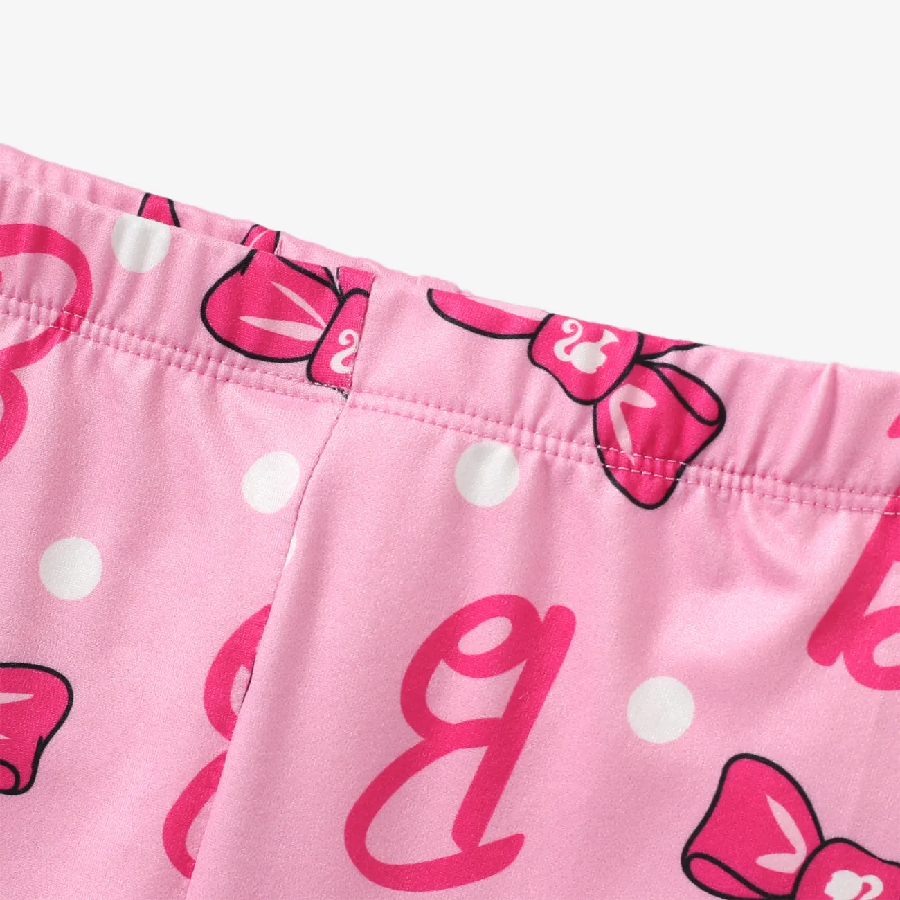 Barbie 1pc Toddler/Kids Girls Bowknot Print Leggings
 Pink big image 1