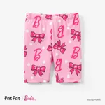 Barbie 1pc Toddler/Kids Girls Bowknot Print Leggings
 Pink