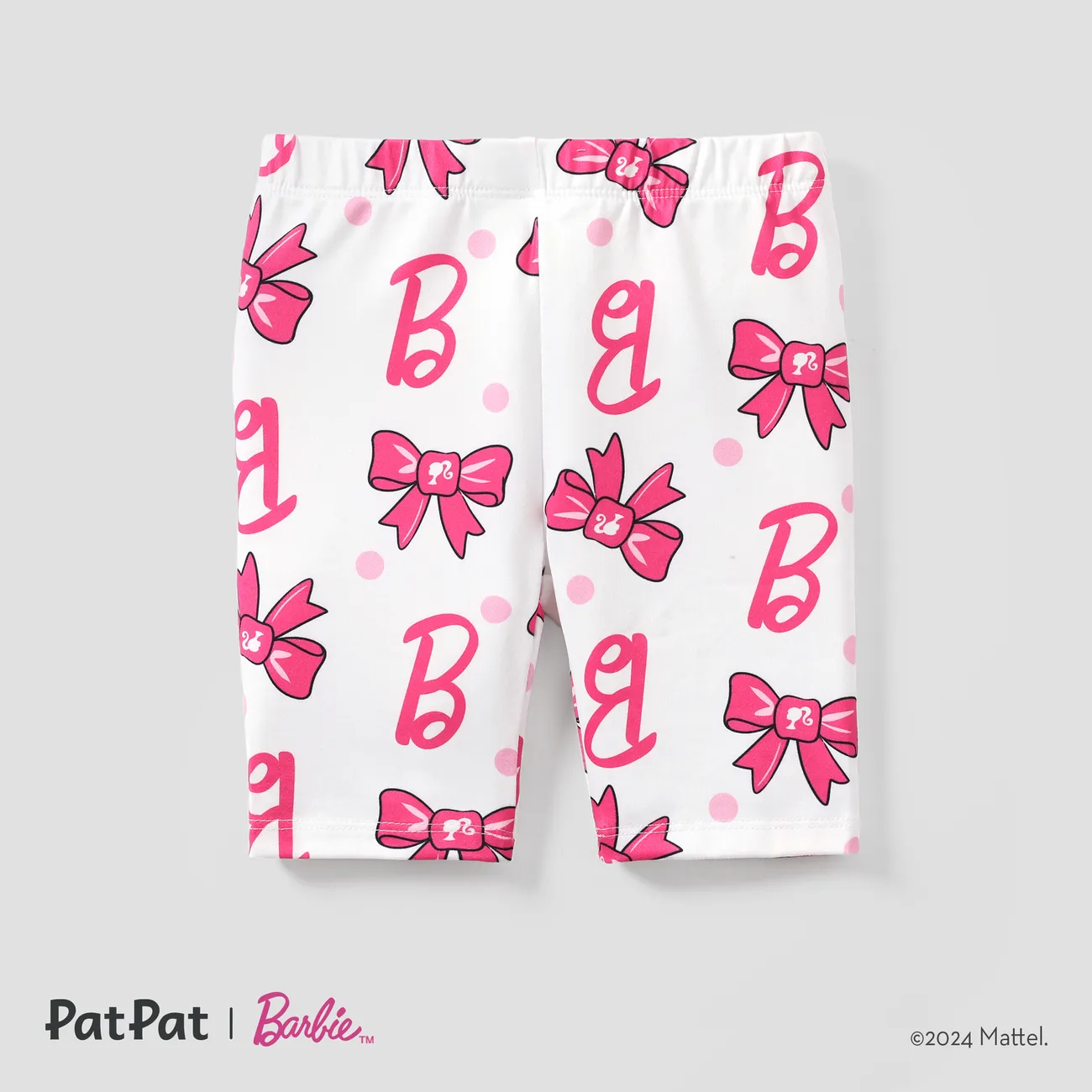Barbie 1pc Toddler/Kids Girls Bowknot Print Leggings
 White big image 1
