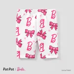 Barbie 1pc Toddler/Kids Girls Bowknot Print Leggings
 White