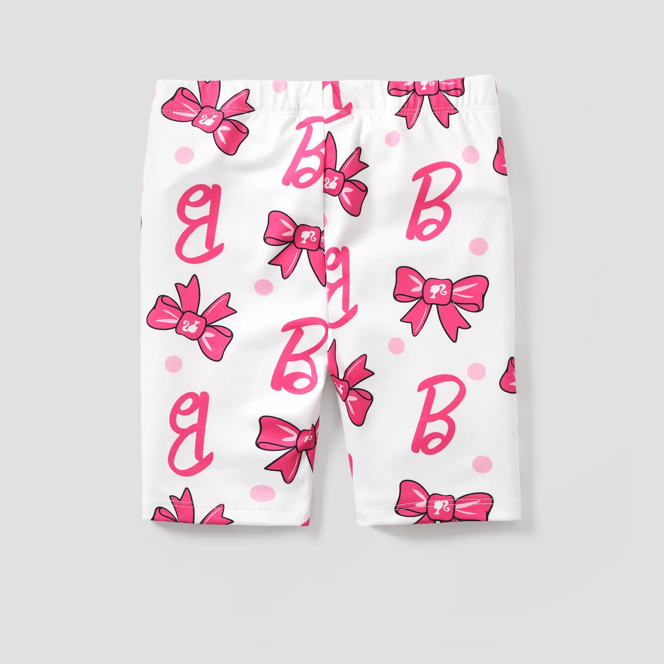 Barbie 1pc Toddler/Kids Girls Bowknot Print Leggings
 White big image 1