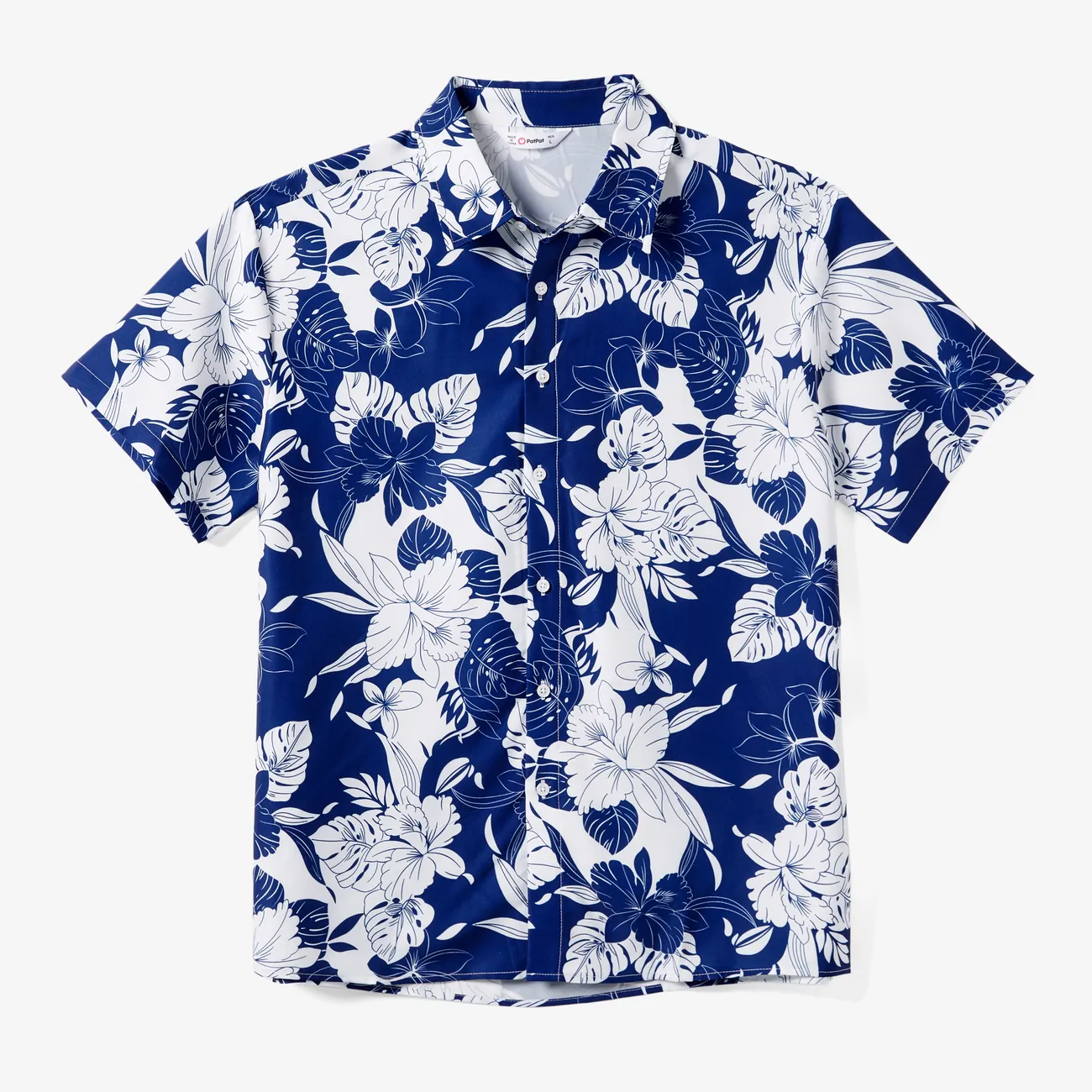 Pascua Looks familiares Plantas y flores tropicales Camiseta sin mangas Conjuntos combinados para familia Conjuntos azul real big image 1