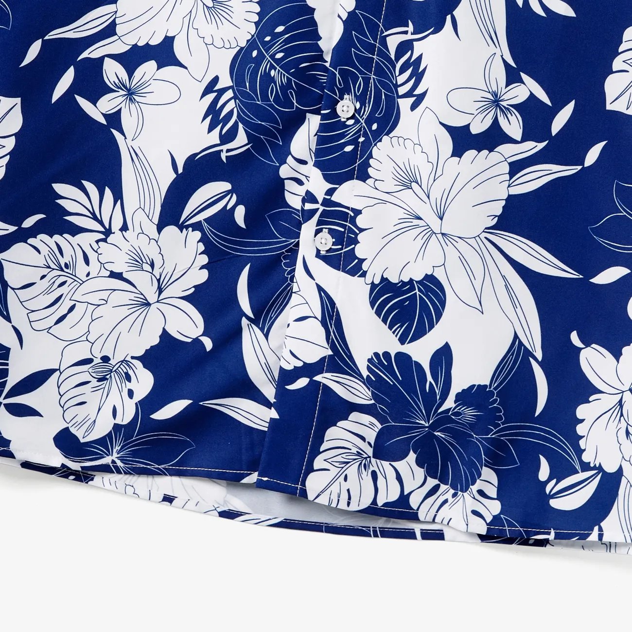 Páscoa Look de família Plantas e flores tropicais Manga cava Conjuntos de roupa para a família Conjuntos azul real big image 1