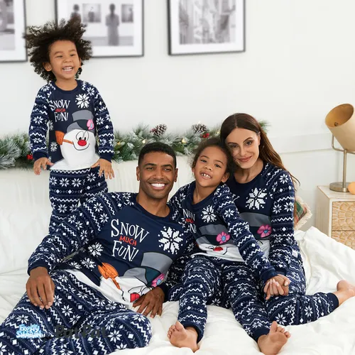 Frosty The Snowman Natal Look de família Manga comprida Conjuntos de roupa para a família Pijamas (Flame Resistant)