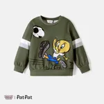 Looney Tunes Toddler Girl/Boy Striped Pullover Sweatshirt Army green