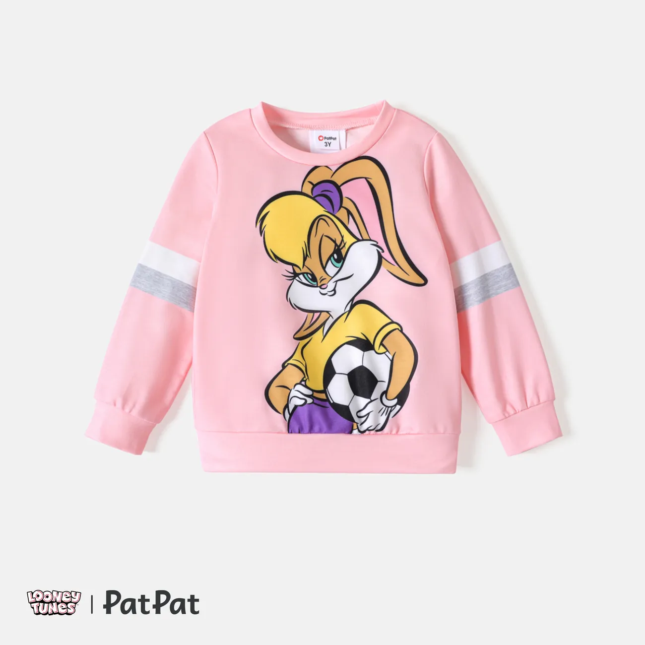 Looney Tunes Toddler Girl/Boy Striped Pullover Sweatshirt Pink big image 1