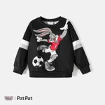 Looney Tunes Toddler Girl/Boy Striped Pullover Sweatshirt Black