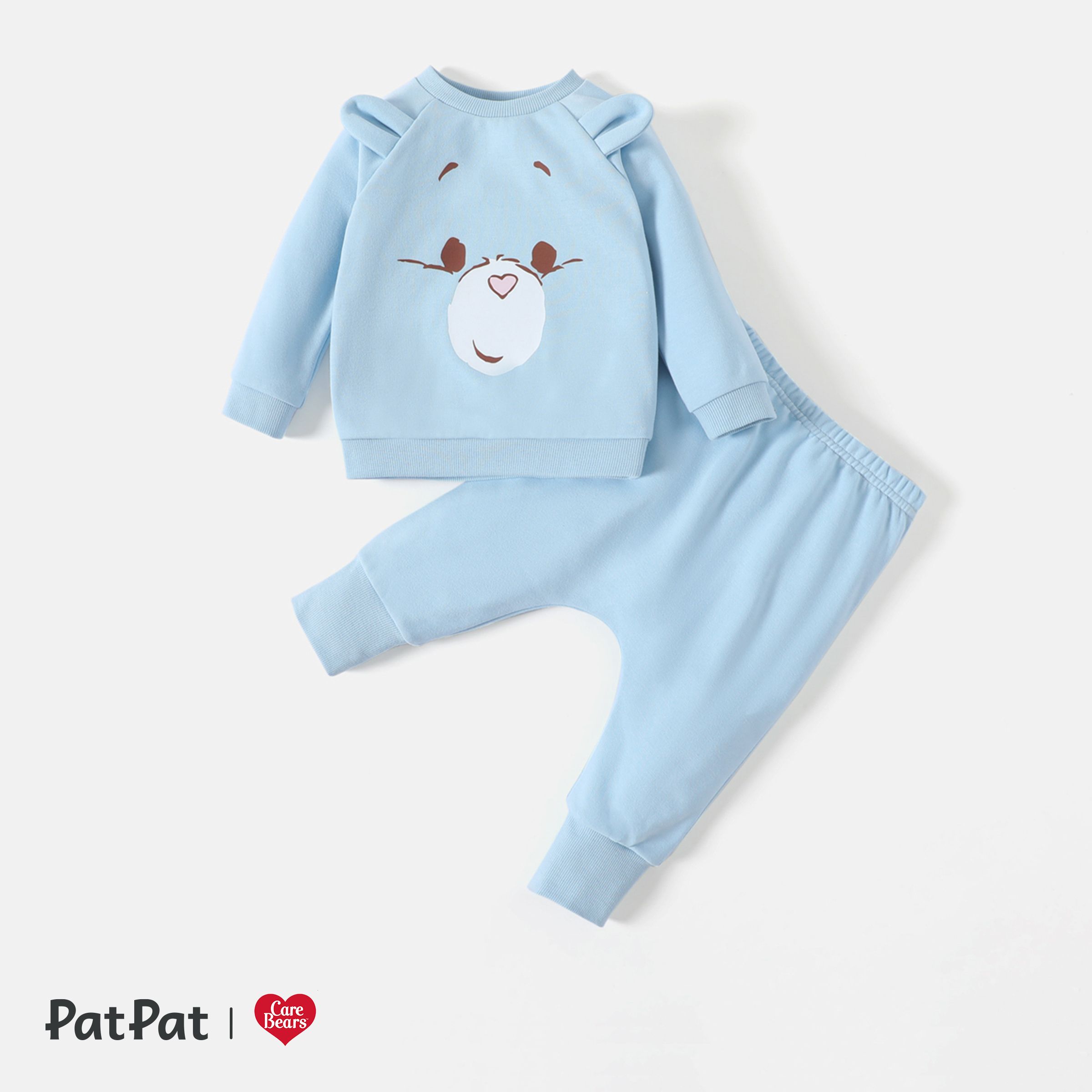 

Care Bears 2pcs Baby Boy/Girl Bear Ears Detail Long-sleeve Graphic Sweatshirt and Sweatpants Set