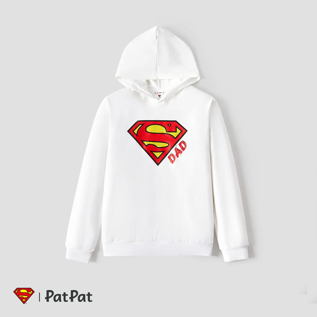 Superman Family Matching Cotton Long-sleeve Graphic Print White Hoodies White big image 1