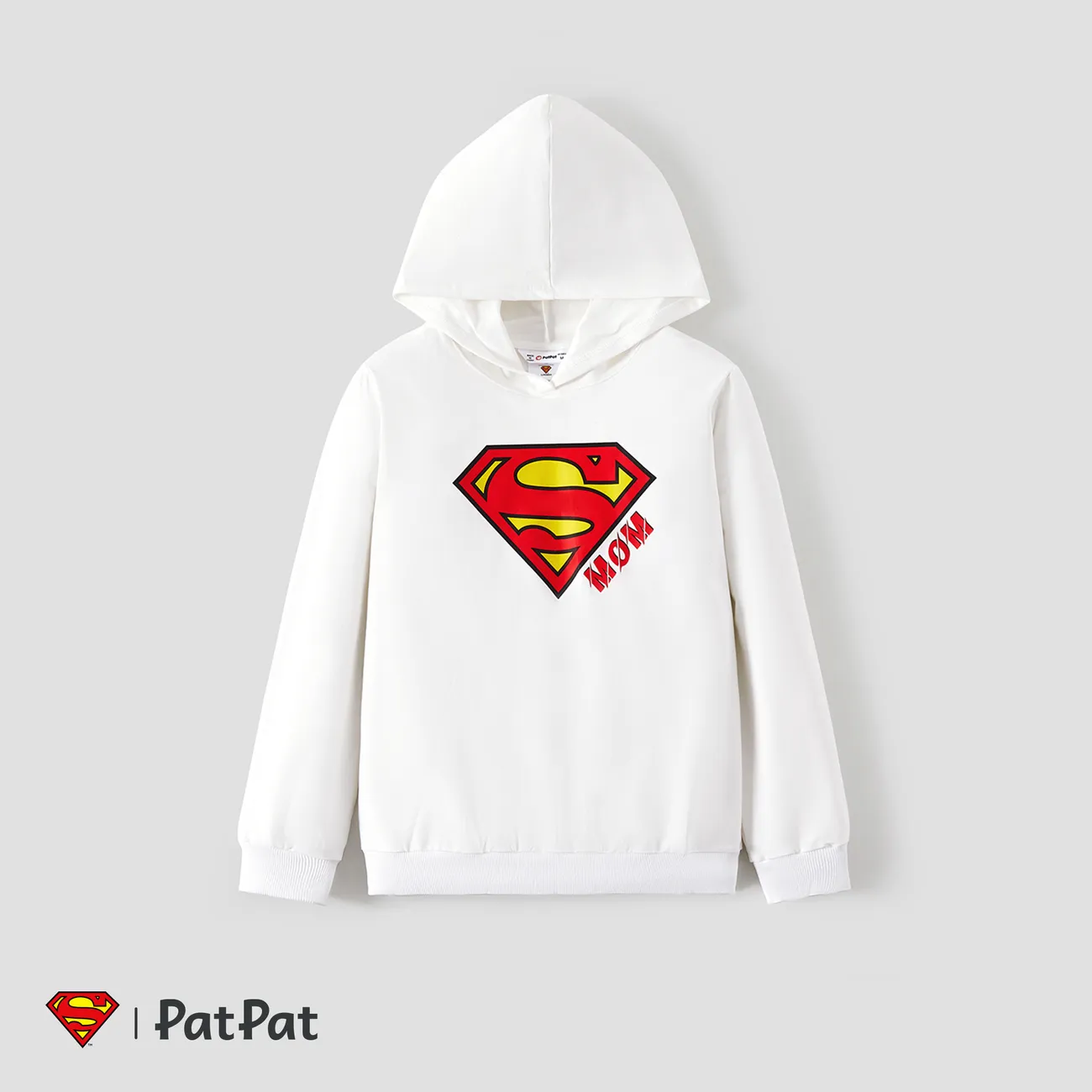 Superman Family Matching Cotton Long-sleeve Graphic Print White Hoodies White big image 1