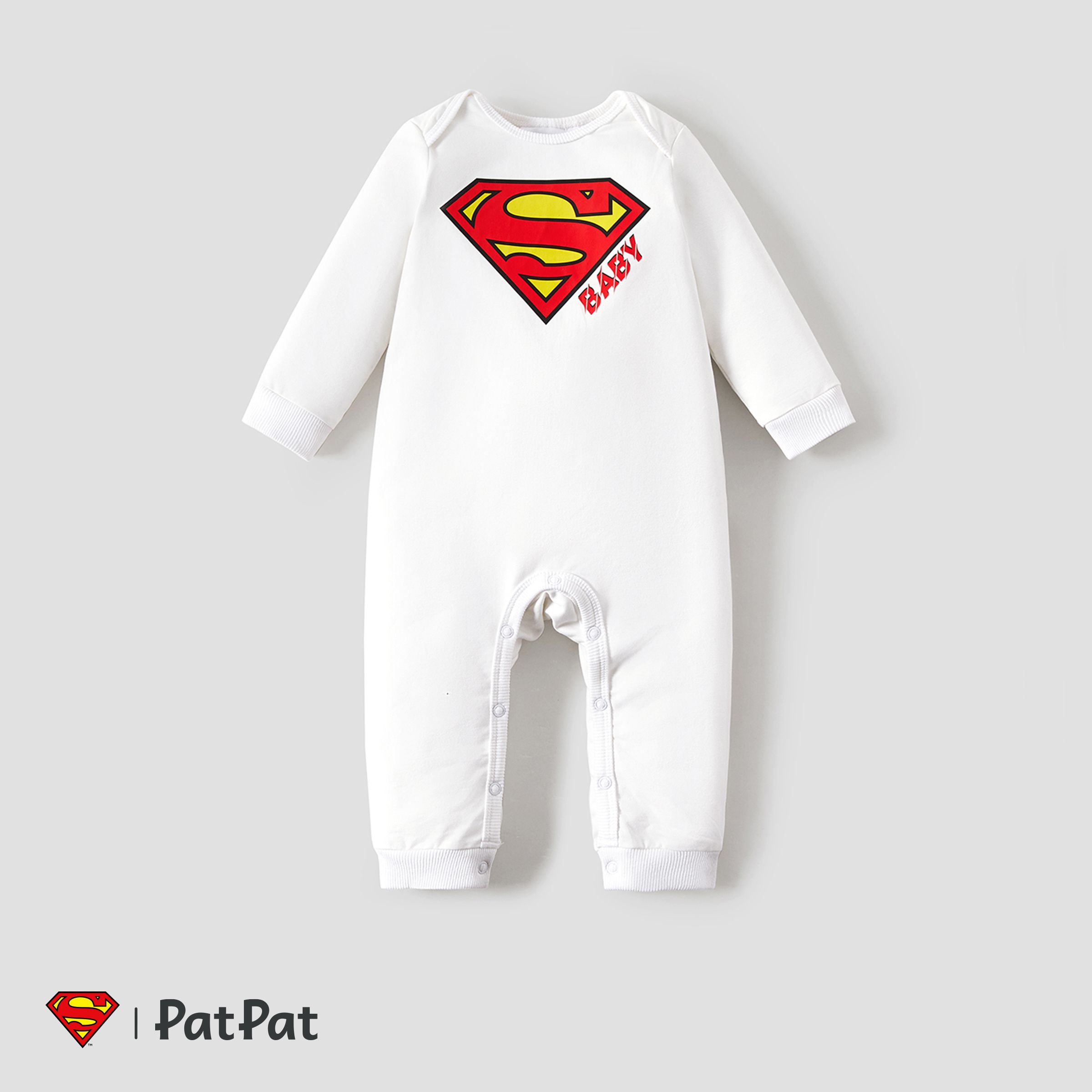 Superman Family Sweat à Capuche Blanc Imprimé Graphique à Manches Longues En Coton Assorti