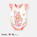 Care Bears Baby Girl Flutter-sleeve Allover Print Naia™ Romper White