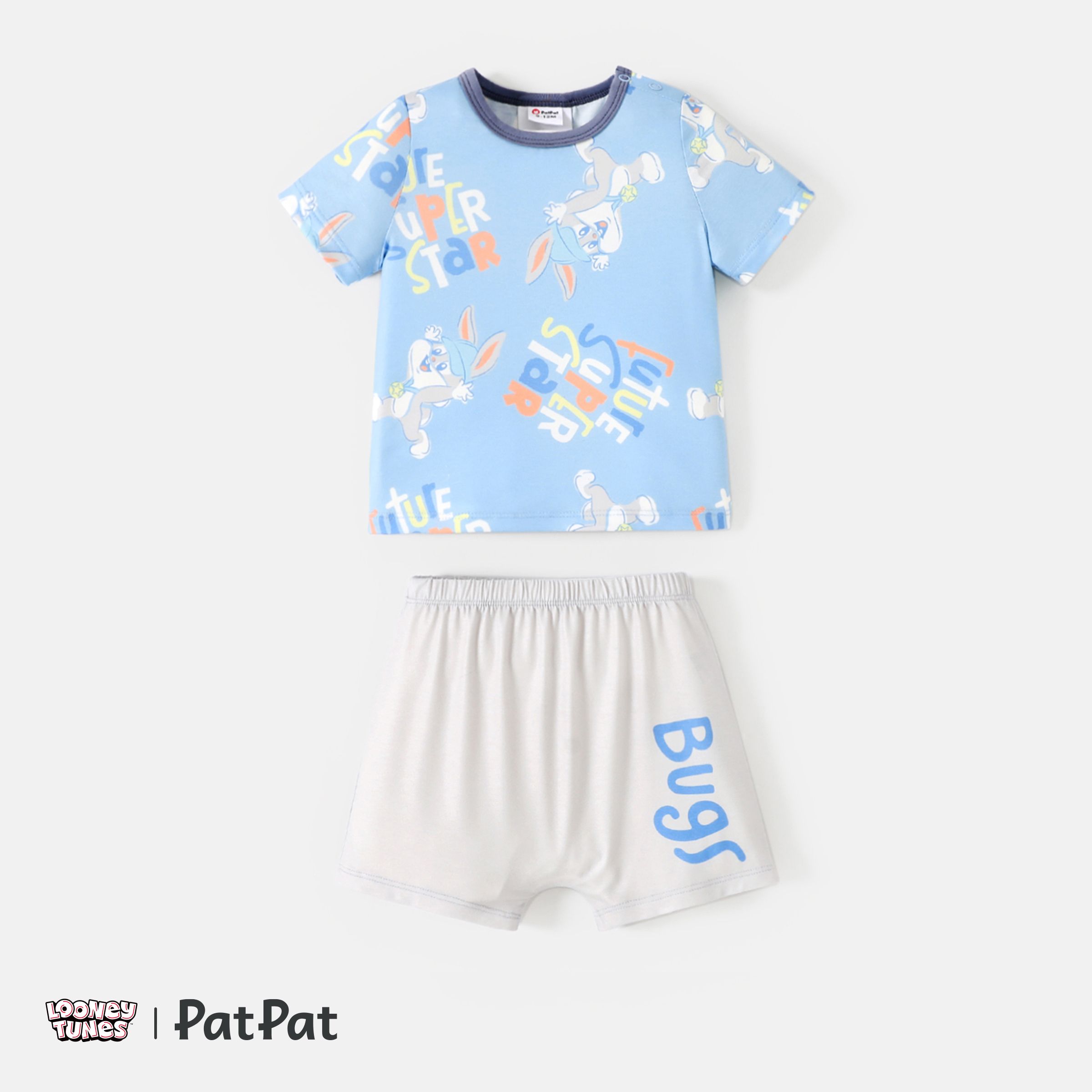 Looney Tunes Baby Boy 2pcs Naiaâ¢ Character Print Short-sleeve Tee And Letter Print Shorts Set