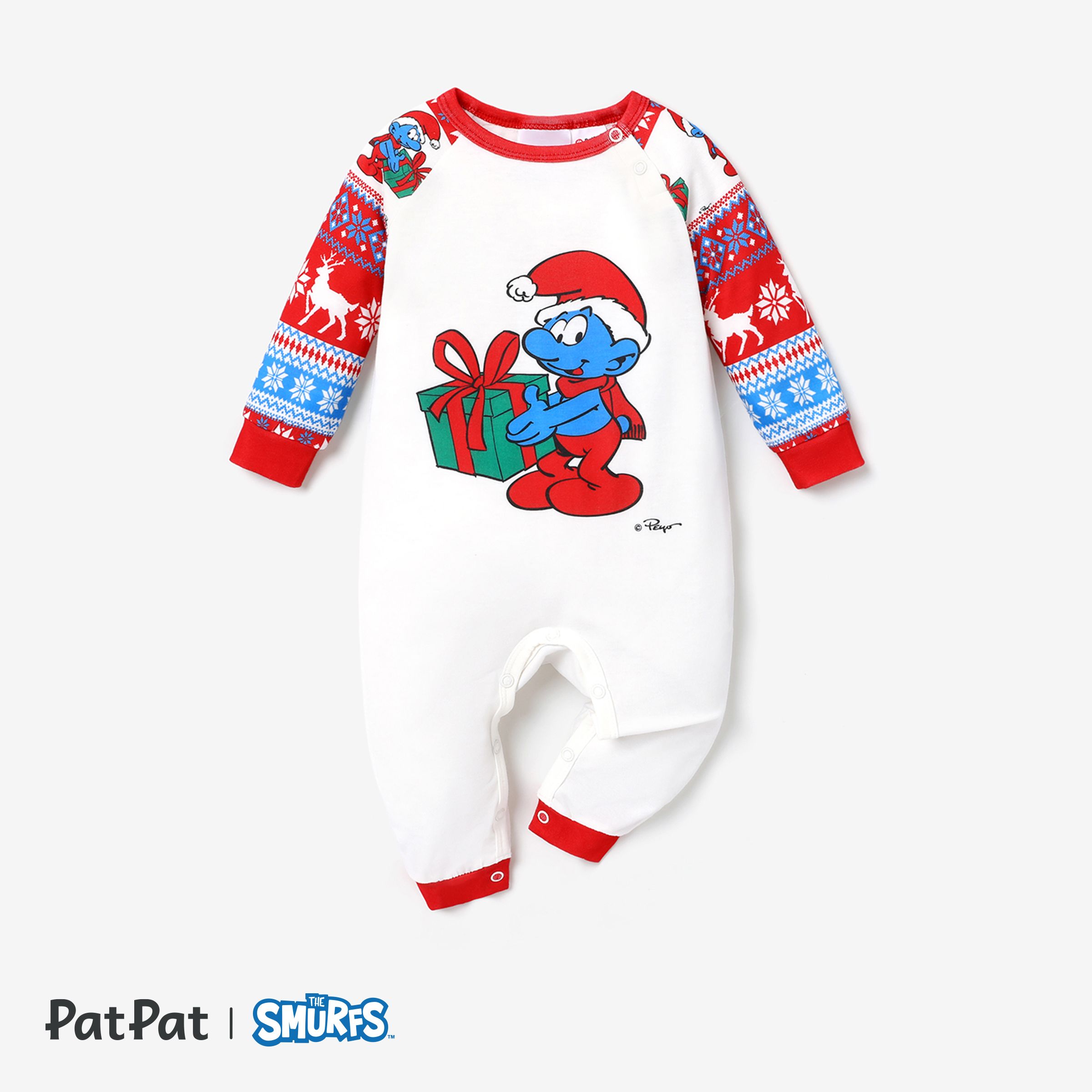The Smurfs Family Matching Graphic Long-sleeve Pajamas(Flame Resistant)