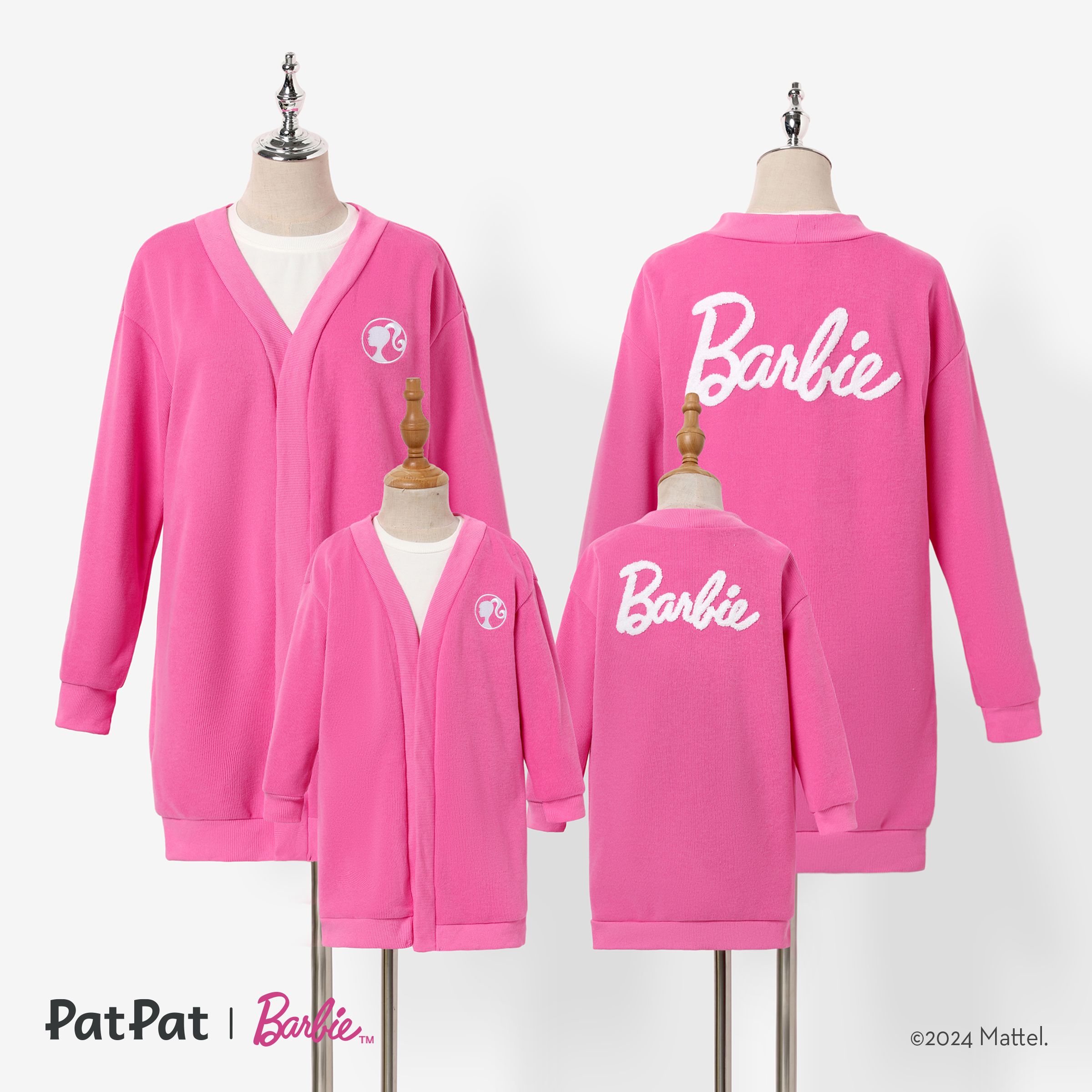 

Barbie Mommy and Me Embroidered Logo V-Neck Unbuttoned Cardigan