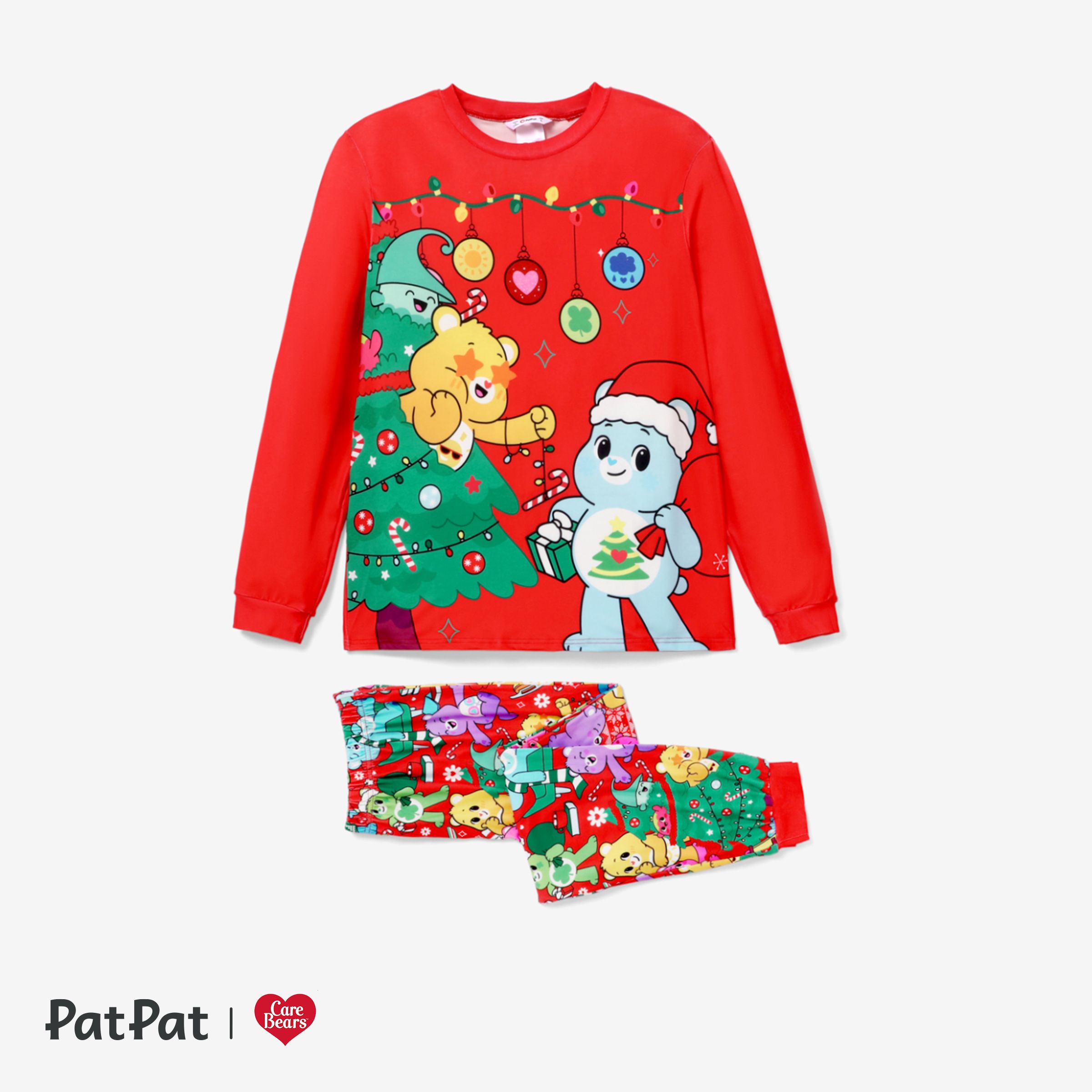 Care Bears Christmas Family Matching Character Xmas Tree Print Long-sleeve Pajamas Sets (Flame Resistant)