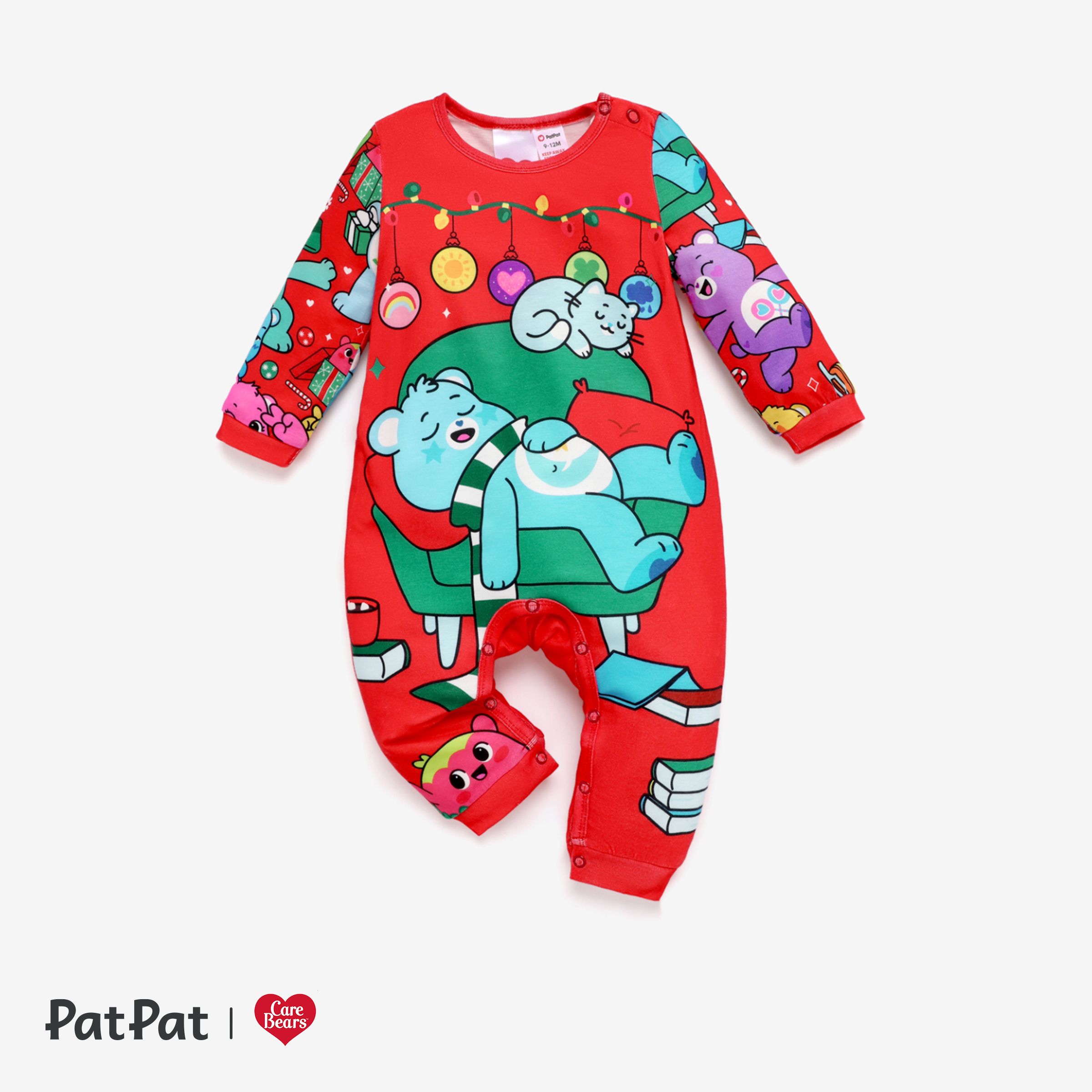 Care Bears Christmas Family Matching Character Xmas Tree Print Long-sleeve Pajamas Sets (Flame Resis
