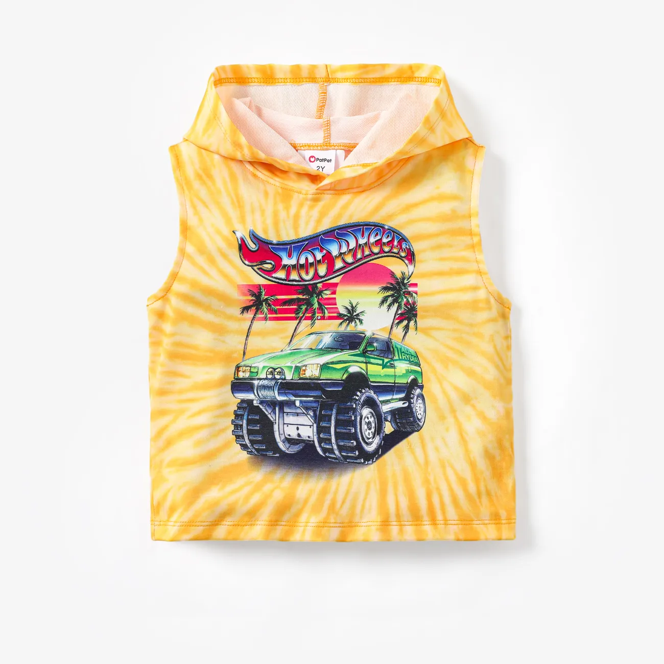 Hot Wheels 1pc Toddler Boys Car Print Hooded Tank Top
 Yellow big image 1