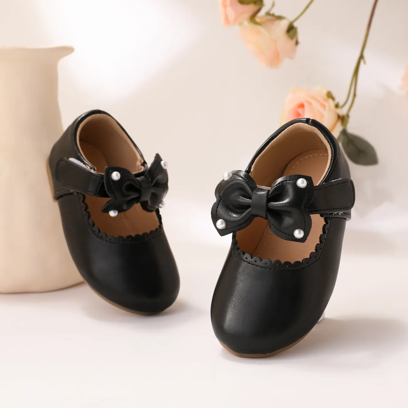 Niño pequeño Chicos Chica Elegante Color liso Zapatos de cuero Negro big image 1