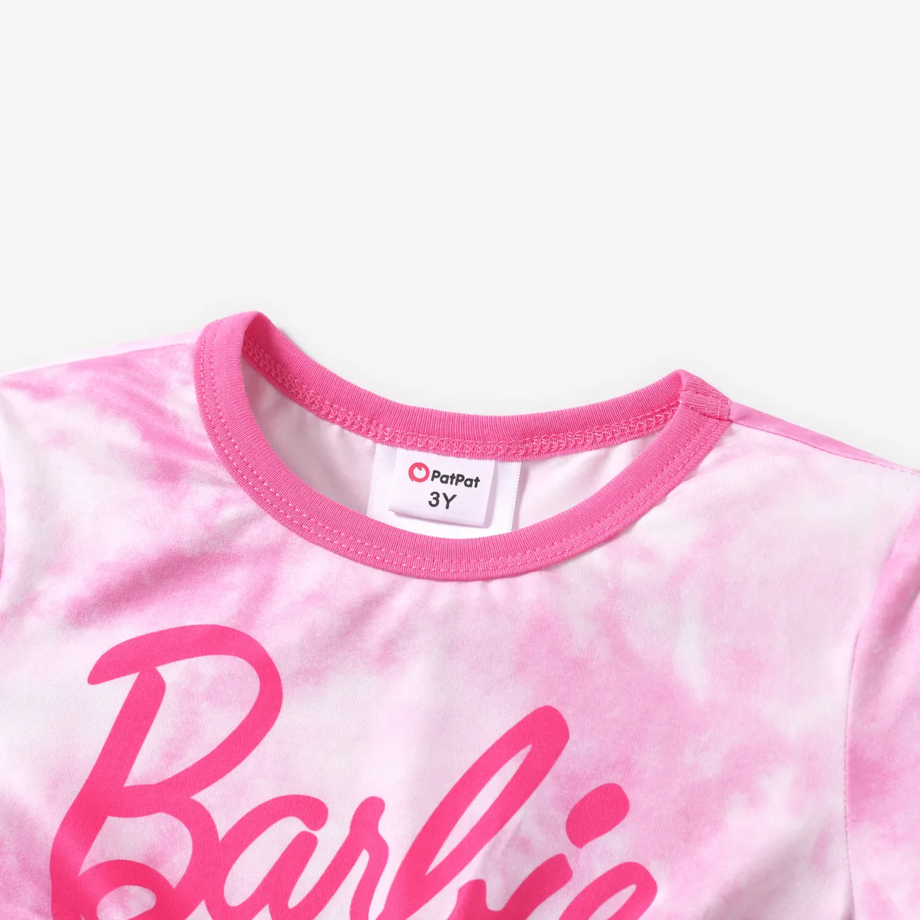 芭比娃娃 1 件幼兒/兒童女孩字母印花短袖 T 恤
 粉色 big image 1