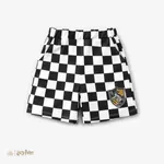 Harry Potter Toddler/Kid Boy 1pc Chess Grid pattern Preppy style Polo Shirt or Shorts
 BlackandWhite