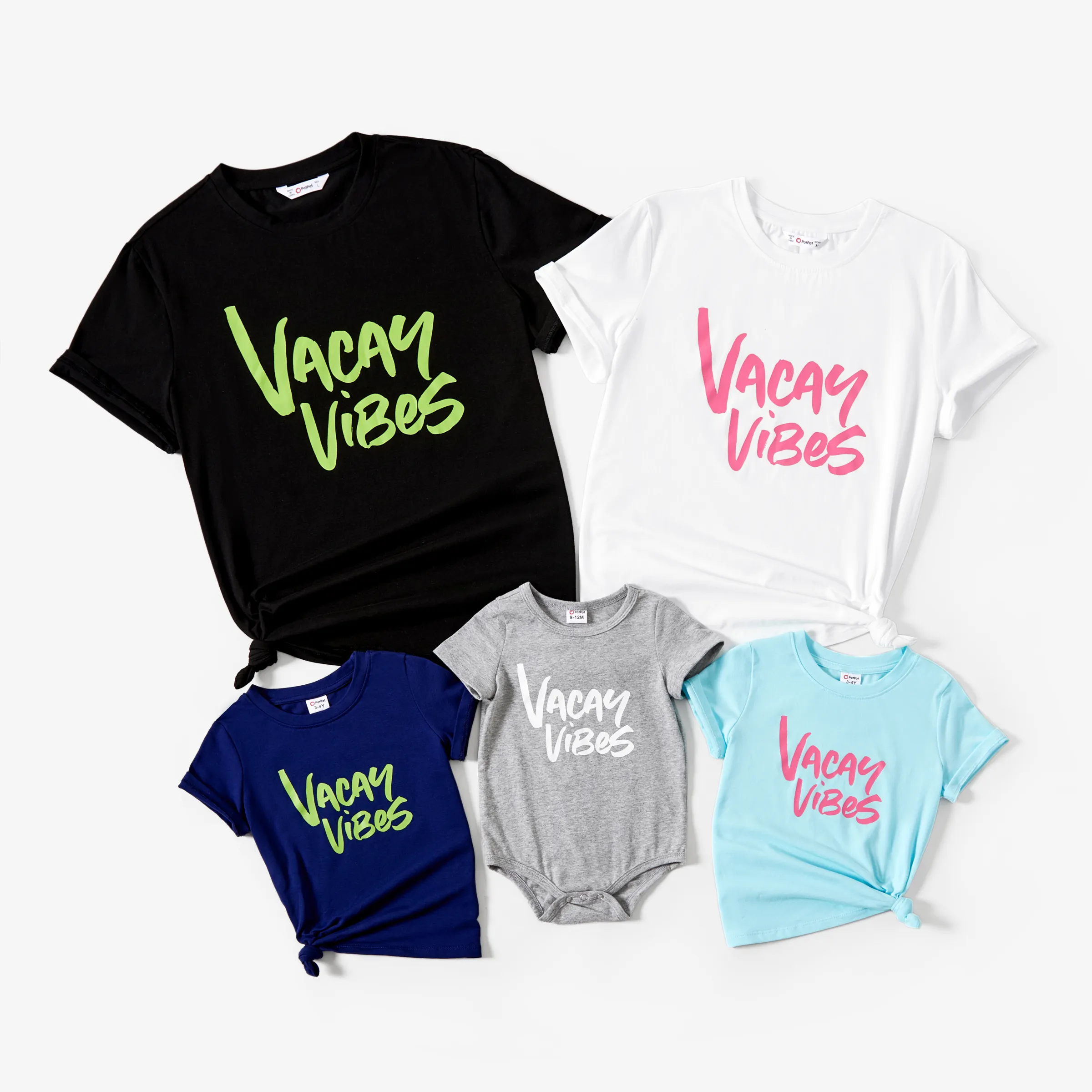 

Family Matching Multi Color Vacation Vibe Cotton Tops