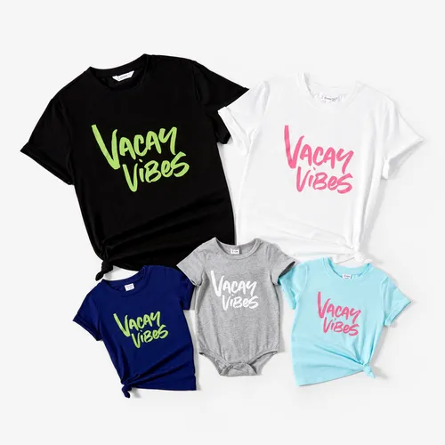 Family Matching Multi Color Vacation Vibe Cotton Tops