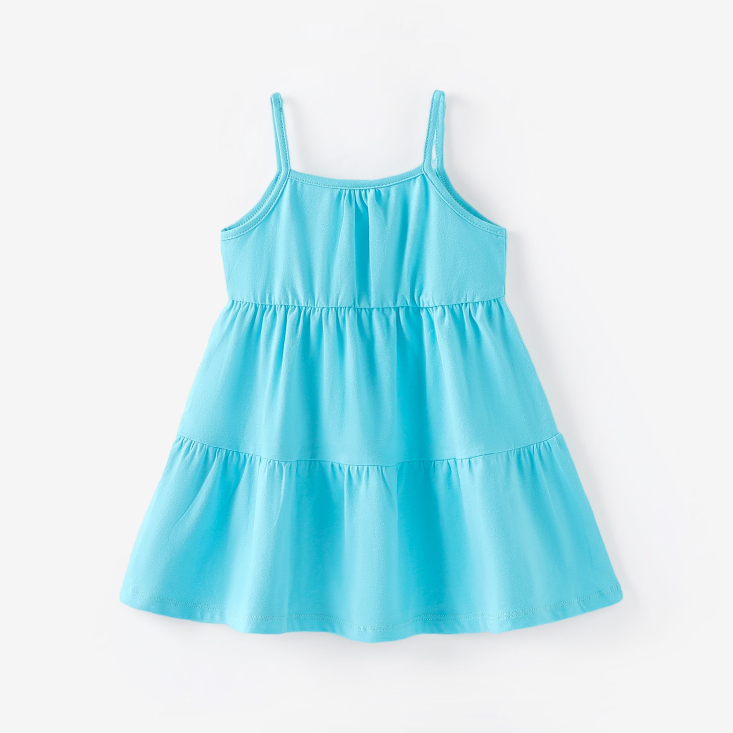 Enfant En Bas âge Fille De Base Solide Multicouches Camisole Robe/sandales