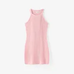 Kid Girl Basic Solid Sleeveless Dress Pink