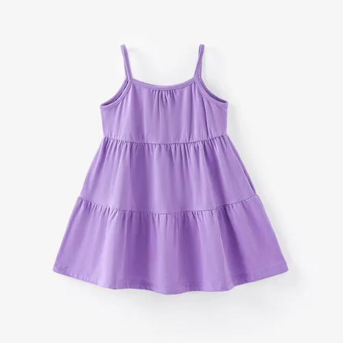 Toddler Girl Basic sólido multicamadas vestido Cami