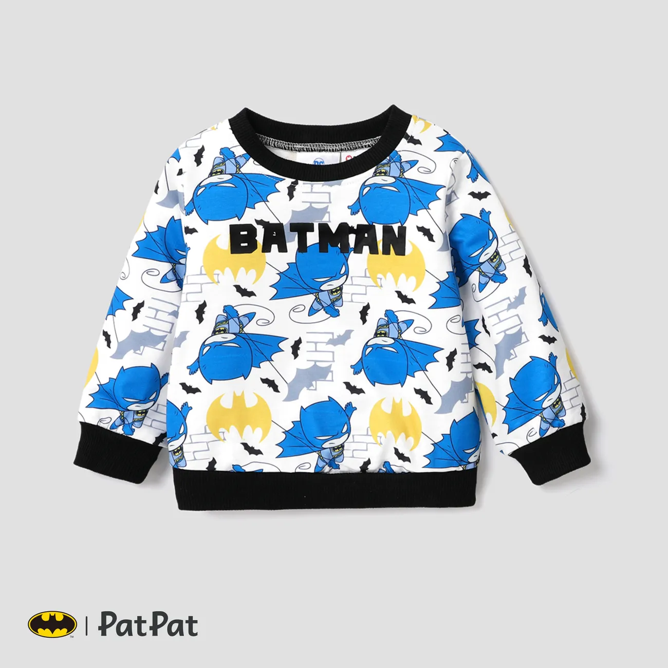Batman 1pcs Baby Boy Digital & Character Print  Long-sleeve Top or Pants Blue big image 1