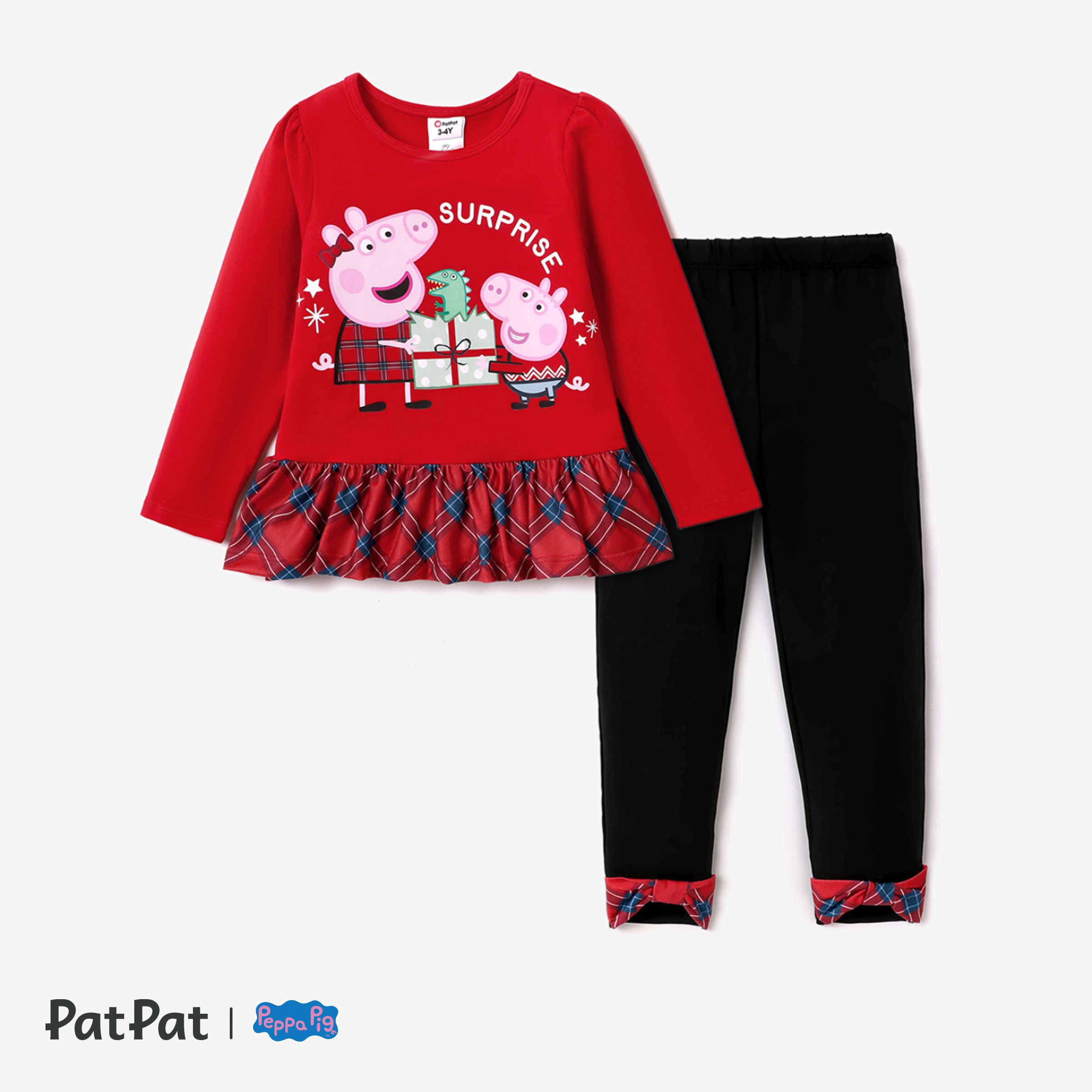 

Peppa Pig 2-Piece Toddler Girl Christmas Cotton Top and Pants Set