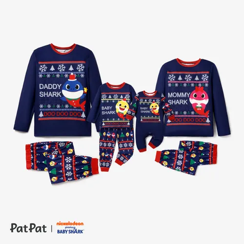 Baby Shark Weihnachten Familien-Looks Langärmelig Familien-Outfits Pyjamas (Flame Resistant)