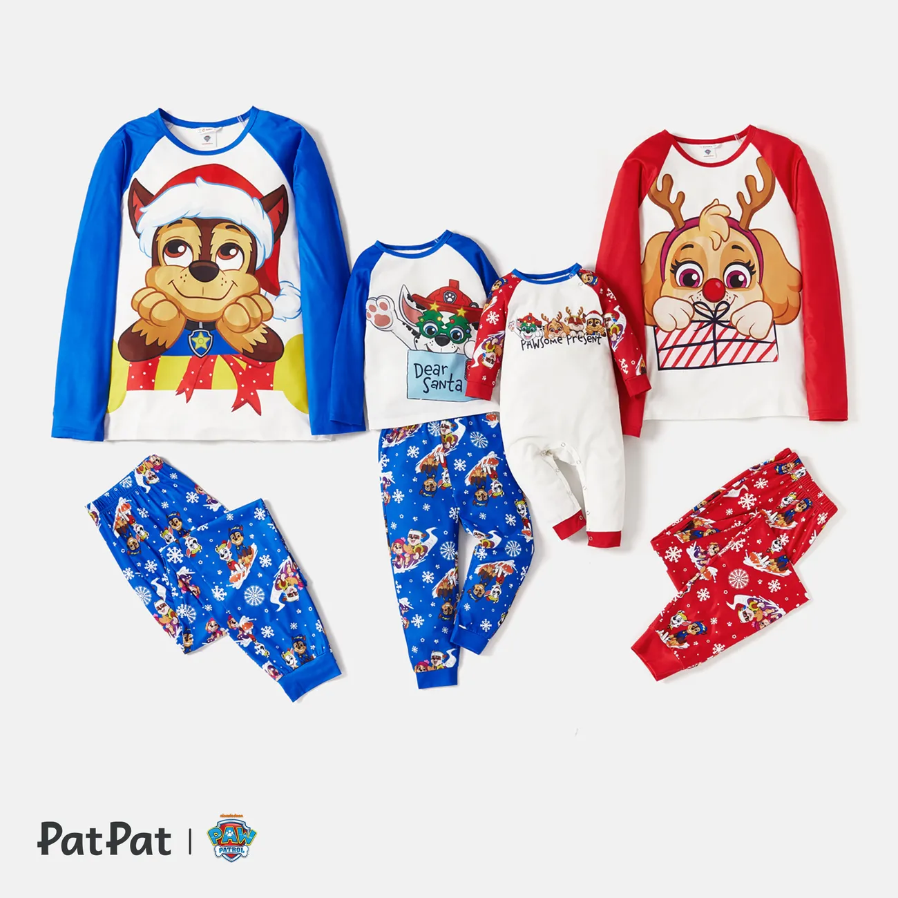 Patrulla de cachorros Navidad Looks familiares Perro Manga larga Conjuntos combinados para familia Pijamas (Flame Resistant) Multicolor big image 1