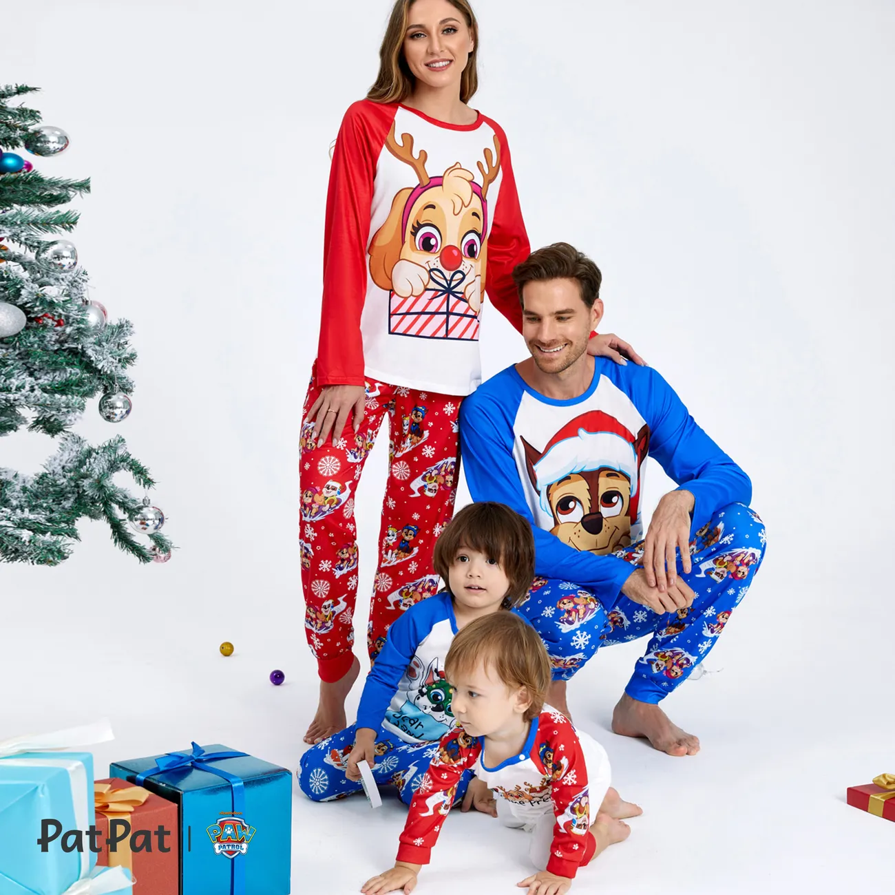 Helfer auf vier Pfoten Weihnachten Familien-Looks Hund Langärmelig Familien-Outfits Pyjamas (Flame Resistant) Mehrfarbig big image 1