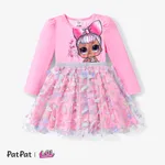L.O.L. SURPRISE! Toddler Girl Character Print Long-sleeve Character Print Mesh Dress  Pink