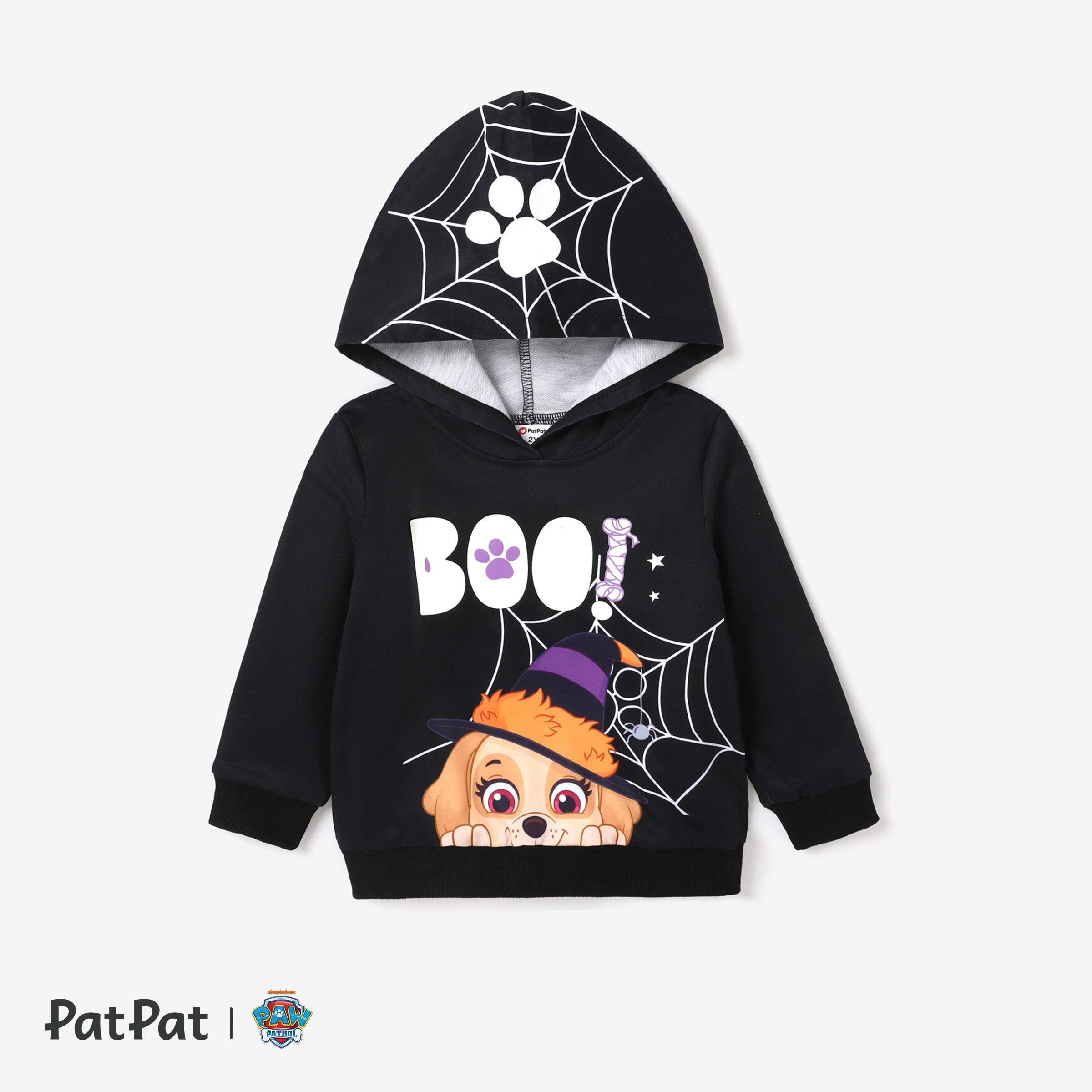 Toddler Boy Halloween Graphic Reflective Colorblock Hoodie Sweatshirt