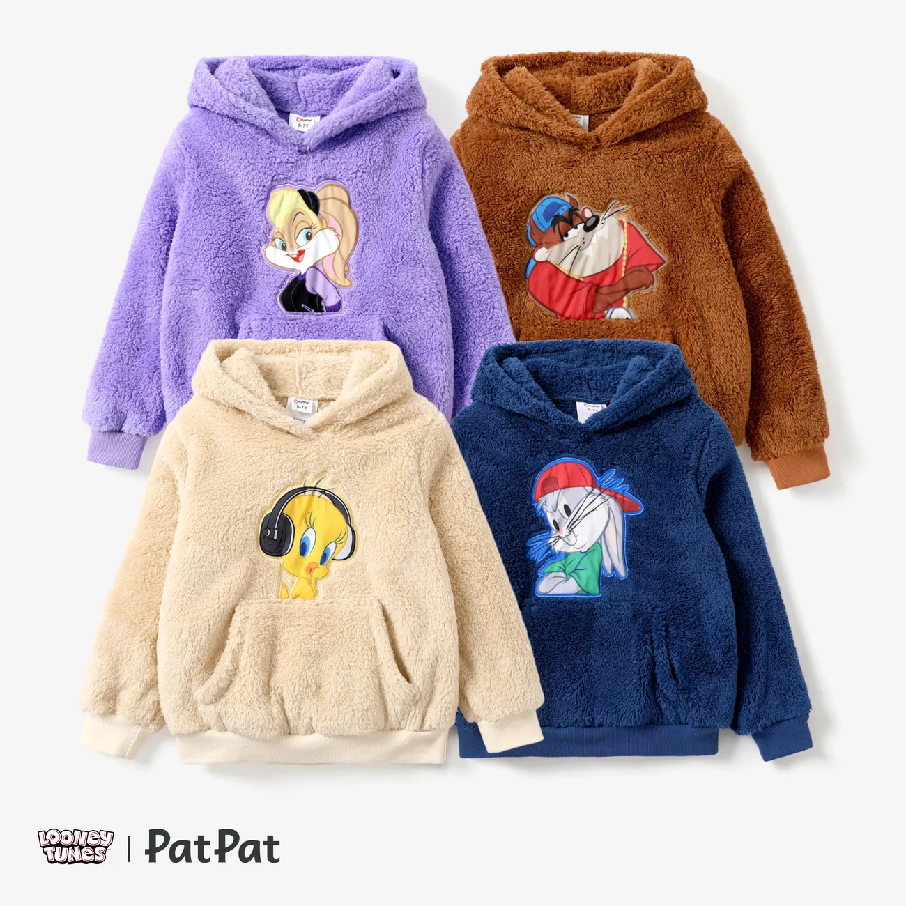 Looney Tunes Toddler Girls Graphic Hooded Sweatshirt Creamcolored big image 1