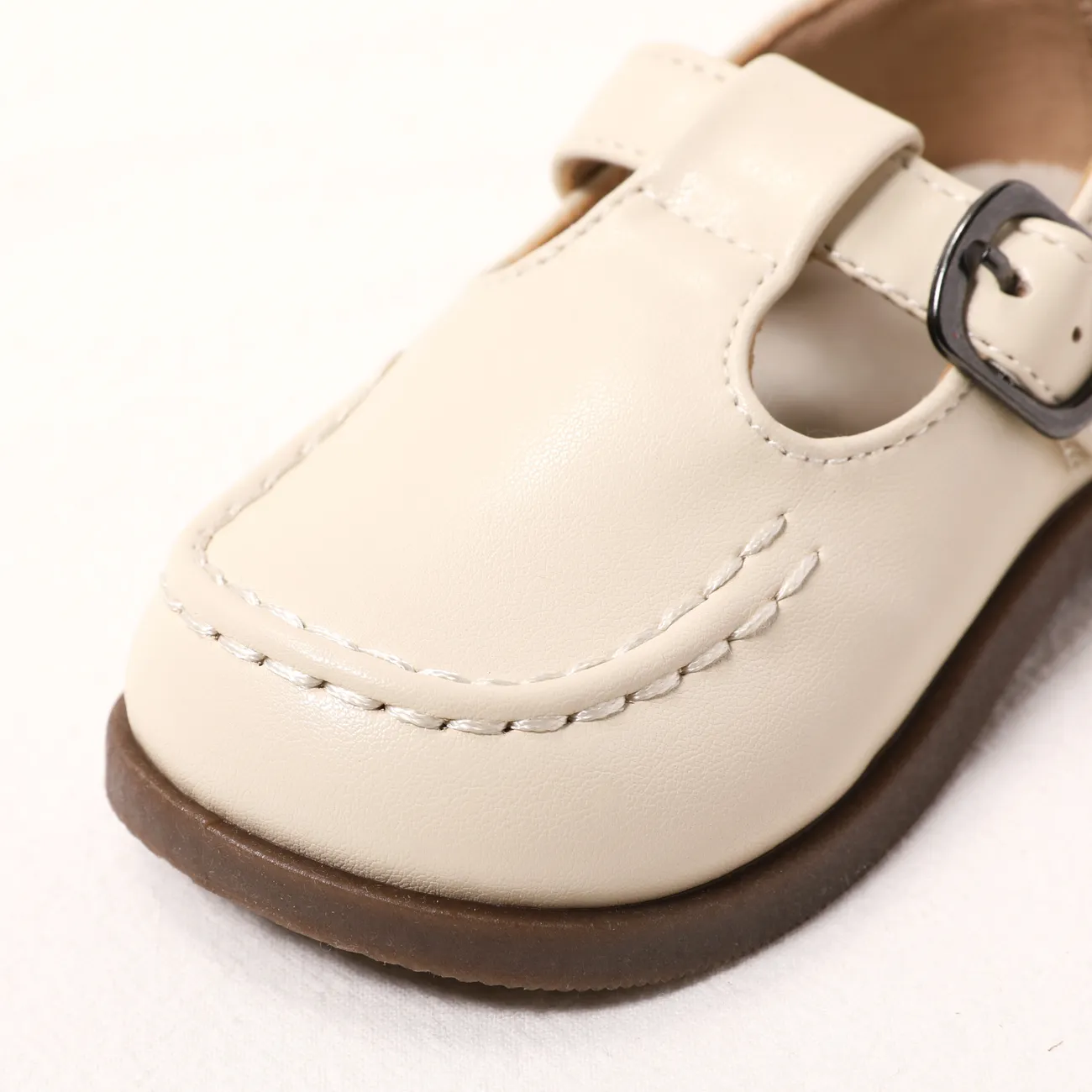 طفل صغير / أطفال فتاة عارضة الفيلكرو أحذية جلدية أبيض big image 1