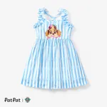 PAW Patrol Little Girl Ruffled Large Pattern Flower Print Sweet Dress Blue
