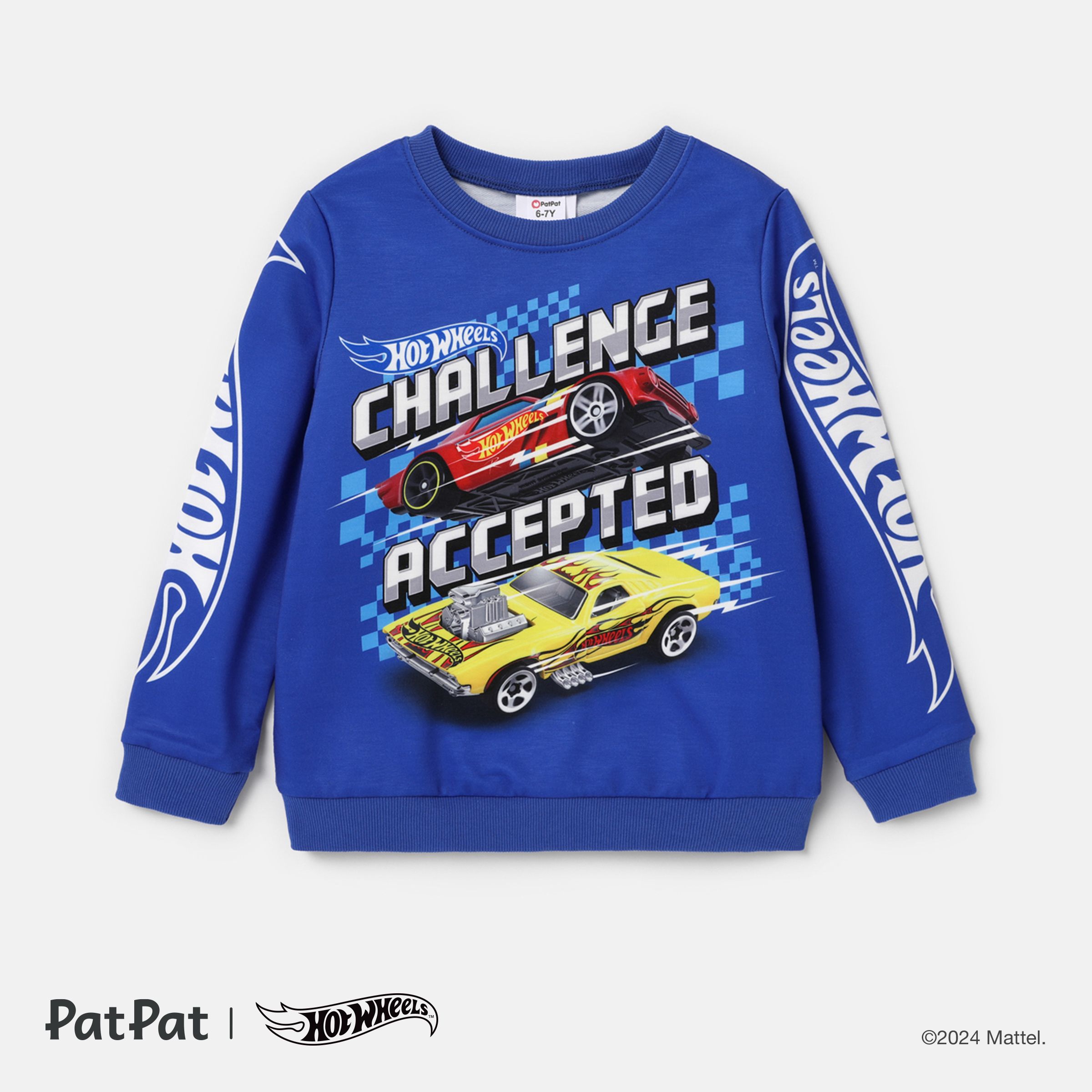 Hot Wheels Kids Boys Alphabet Racing Print Crew Neck Sweatshirt