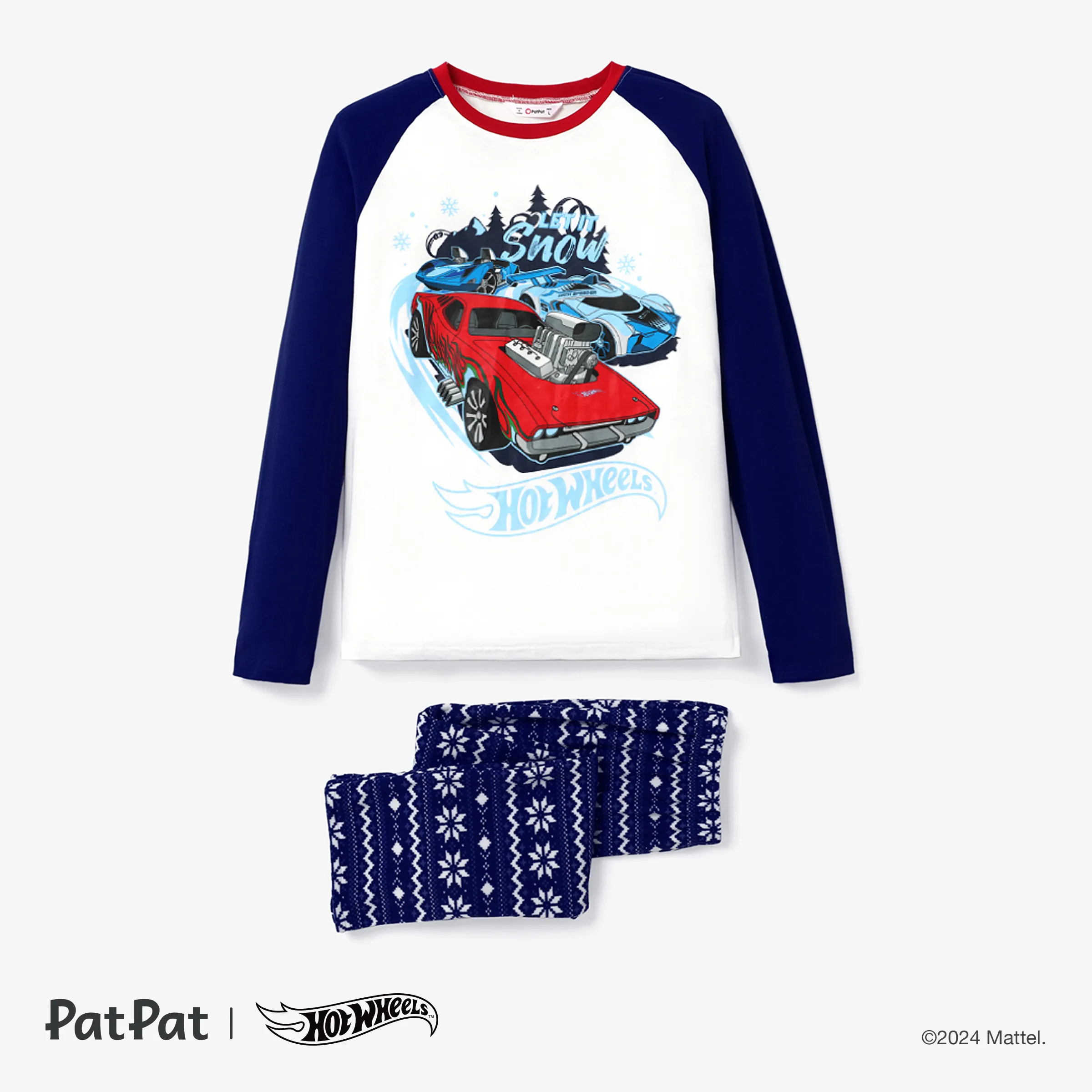 Hot Wheels Christmas Family Matching Character Graphic Sweatshirt And Pants Pajamas Sets