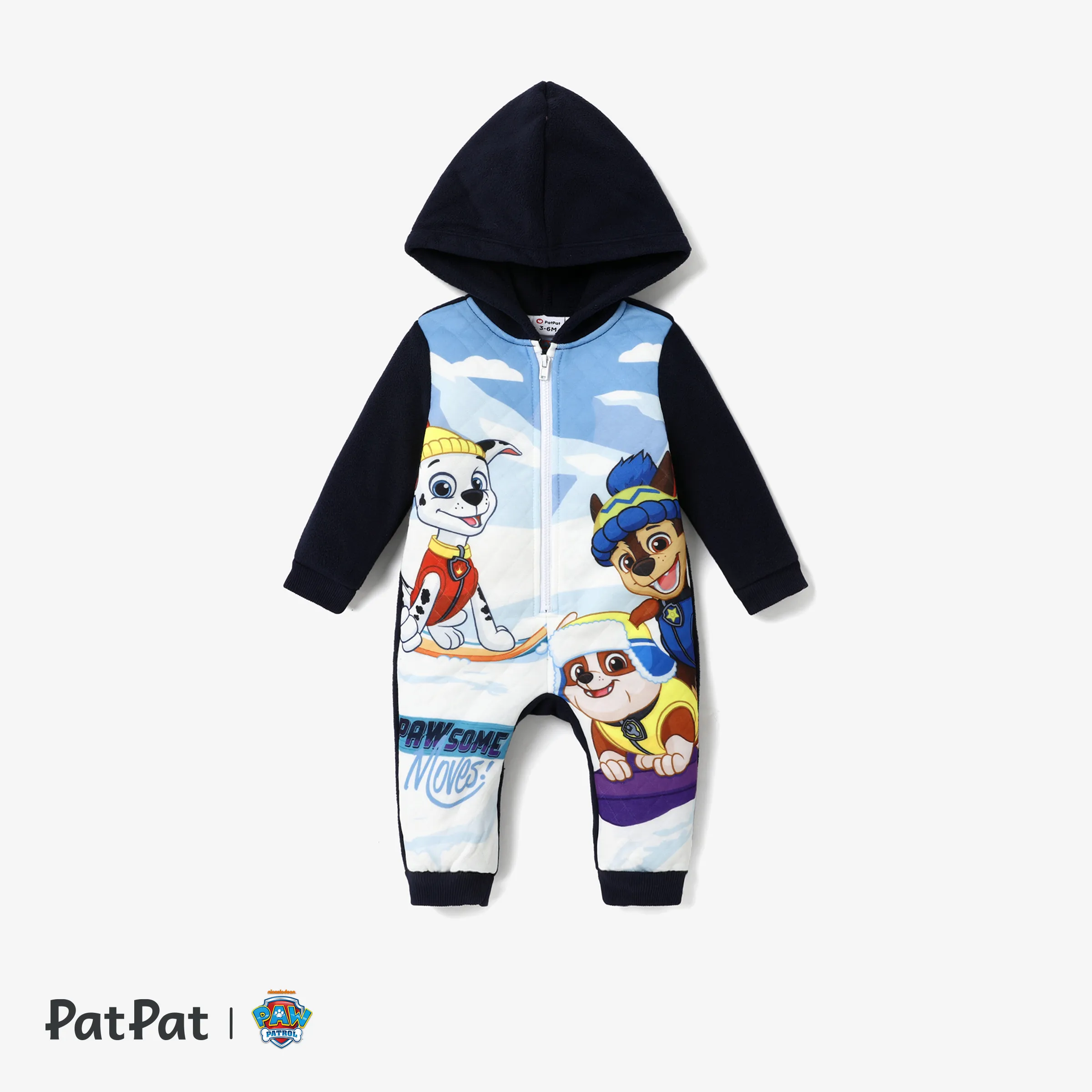 PAW Patrol Little Boys/Girls Fun Ski Pattern Fleece Hooded Onesies