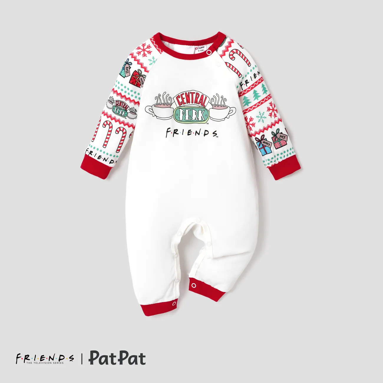 Friends Weihnachten Familien-Looks Langärmelig Familien-Outfits Pyjamas (Flame Resistant) Mehrfarbig big image 1