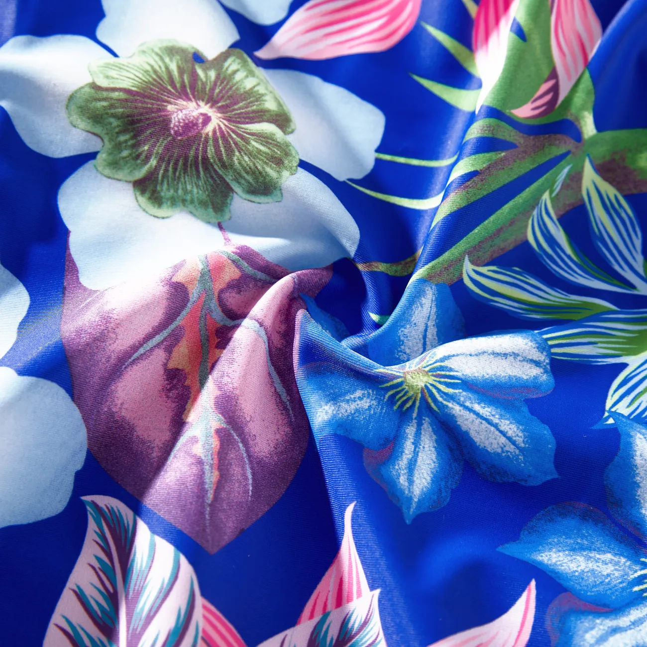 Look Familial Fleurs et plantes tropicales Tenues de famille assorties Maillots de bain Bleu big image 1