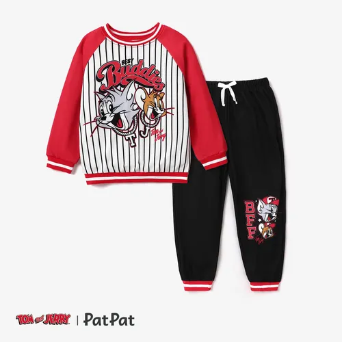 Tom and Jerry Toddler Boy Striped Long-sleeve Top and Pants Sets