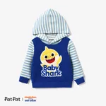 Baby Shark Toddler Boy Character Print Striped Long-sleeve Hooded Top or Pant Dark Blue